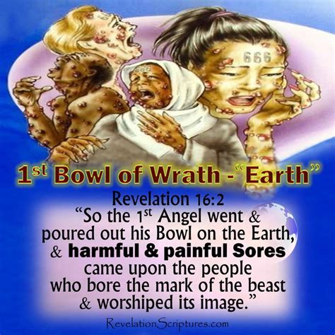 1st Bowl Of Wrath Earth Painful Sores For Mark Of Beast And Image