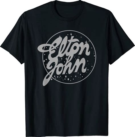 Elton John Official Vintage Tour Logo T Shirt Clothing