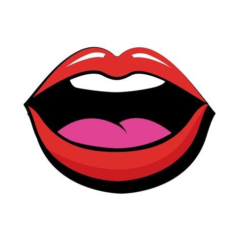 Sexi Woman Mouth Pop Art Flat Style Icon 2475333 Vector Art At Vecteezy