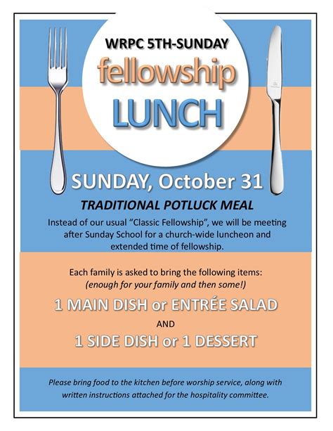 Th Sunday Fellowship Lunch Woodruff Road Presbyterian Church In Simpsonville SC