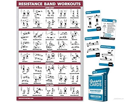 Quickfit 2 Pack Resistance Bands Workout Poster Laminated 18 X 27