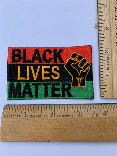 Black Lives Matter Blm Embroidered Patch Pan Africa Flag Wfist Iron On