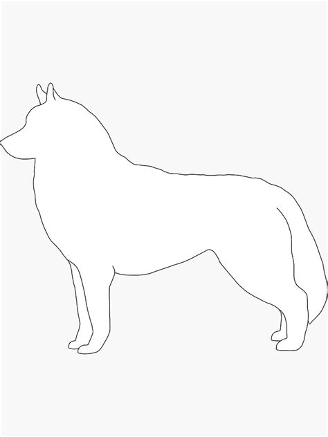 Siberian Husky Line Art Sticker By Tayburson Redbubble