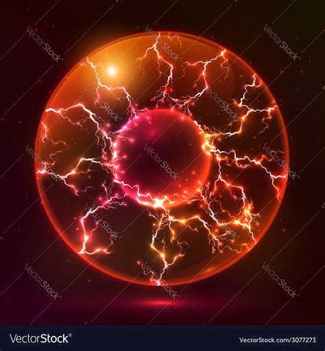 Red Fire Plasma Ball Royalty Free Vector Image