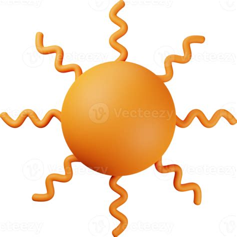Orange Sun 3d Illustration 14019292 Png