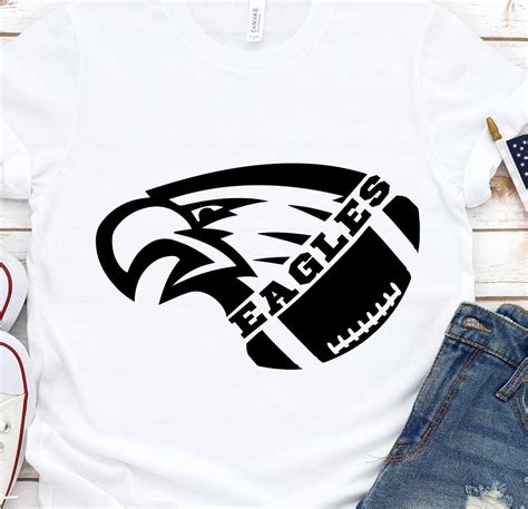 Eagles Football Svg Eagles Football T Shirt Design Football Etsy