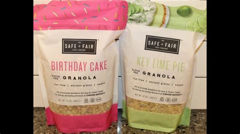 Using a food processor, blend the granola until finely ground. The Safe + Fair Food Company Granola: Birthday Cake & Key ...
