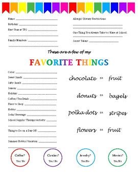 Getting to Know You Questionnaire for Teachers/ Coworkers by Jennifer