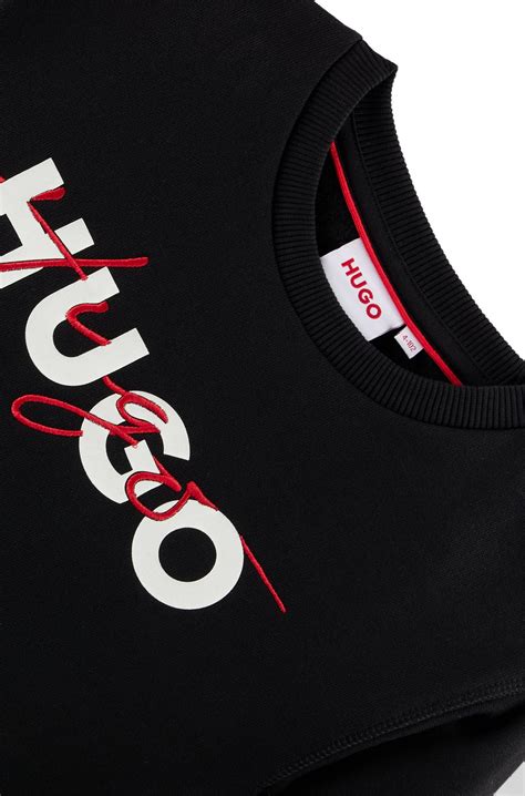 Hugo Kids Sweatshirt In Cotton Blend Fleece With Double Logo
