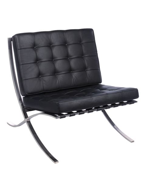 Supports up to 275 lb. Replica Barcelona Chair - Black Zuca