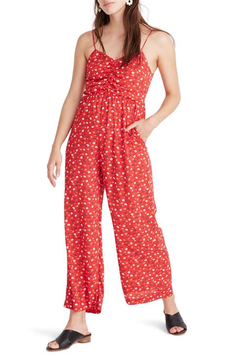 Madewell Ruched Wide Leg Jumpsuit Nordstrom