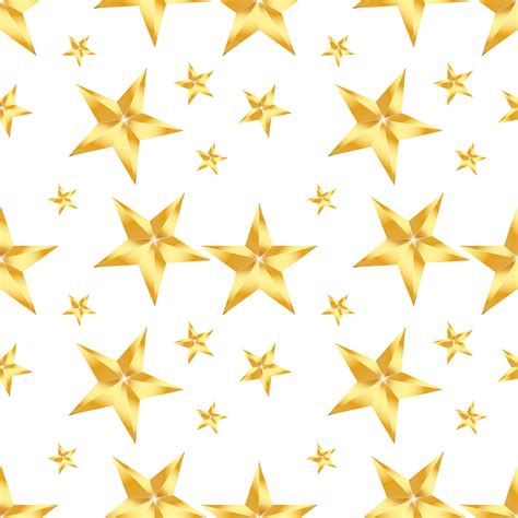 Seamless Pattern With Golden Star On A White Background Vector