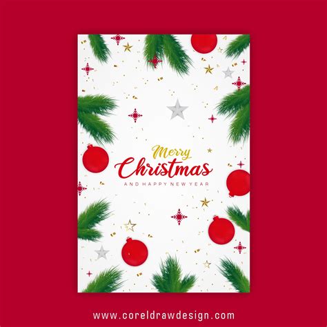download realistic christmas cards template free vector design coreldraw design download free