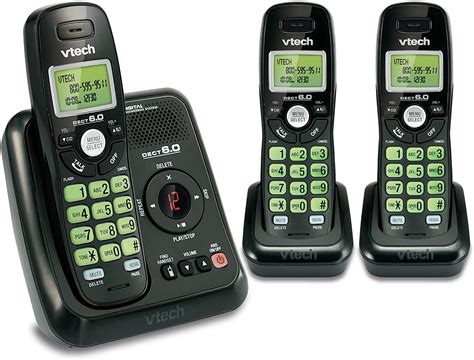 Vtech Dect 60 3 Cordless Phones With Caller Id Itad Black Cs6124