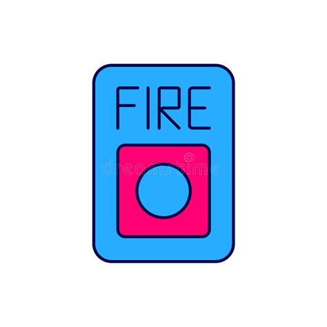 Filled Outline Fire Alarm System Icon Isolated On White Background