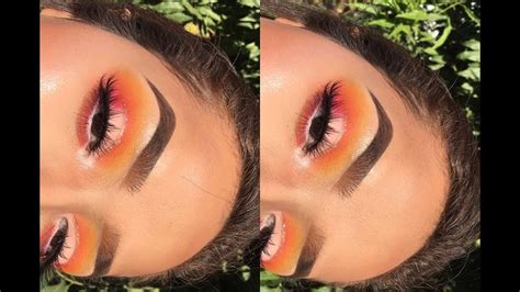 Sunset Glitter Cut Crease Summer Inspired Makeup Collab Youtube