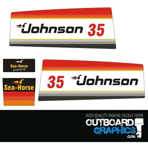 Johnson 35hp Seahorse Outboard Engine Decalssticker Kit Etsy