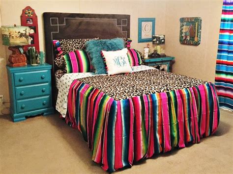 The bed is undoubtedly the star of the bedroom. Leopard & Serape bedding | Bedroom decor inspiration ...