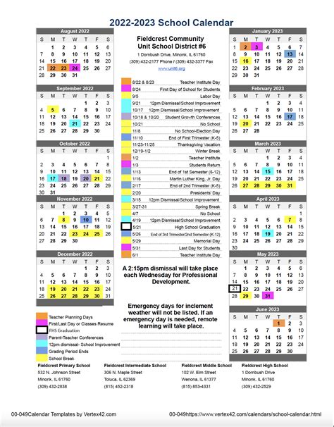 Fieldcrest Community Unit School District 6 Calendar 2023 2024