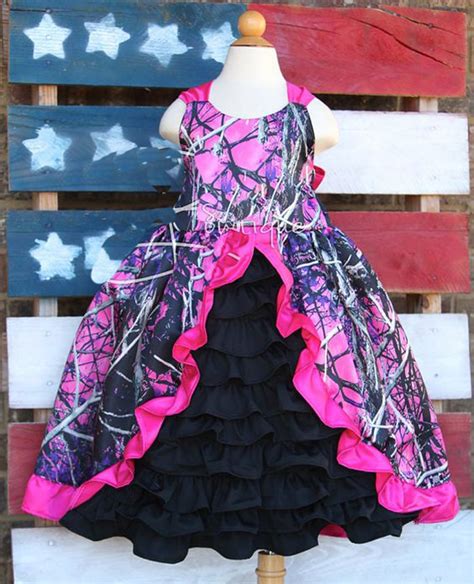 Hot Pink Muddy Girl Camouflage Flower Girl Dresses Camo Baby Girl