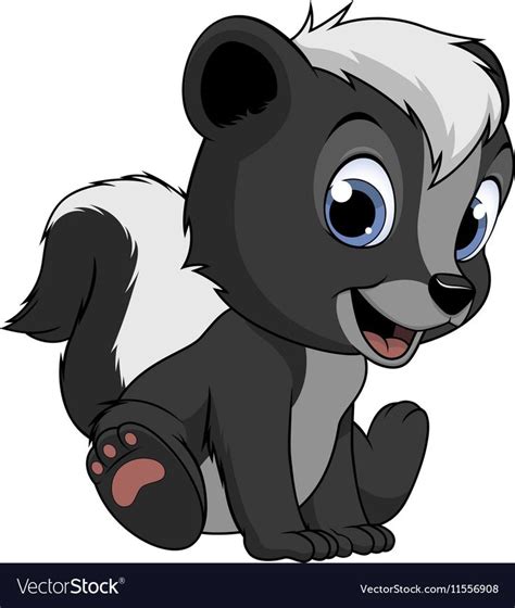 Vector Illustration Baby Funny Skunk On A White Background Download
