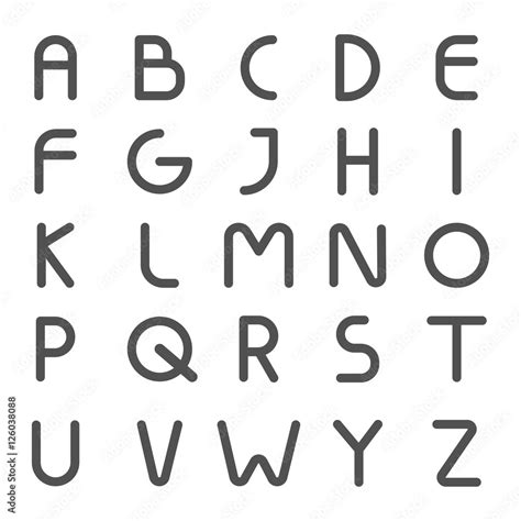 Alphabet Letter Line Style Modern Vector Abc Font Trendy Stock Vector