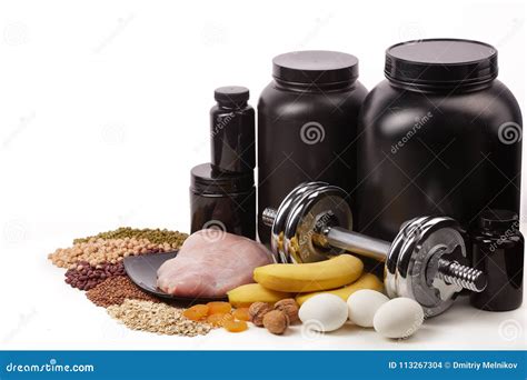 Sports Nutrition And Fitness Equipment Stock Photo Image Of