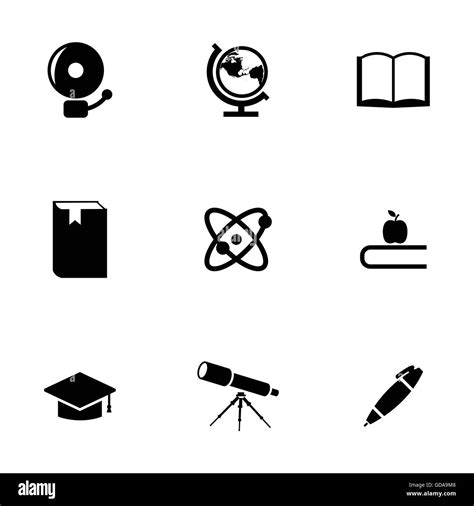 Vector Black Education Icons Set Stock Vector Image And Art Alamy