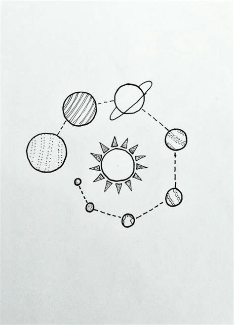 Solar System Drawing Planet And Sun Illustration
