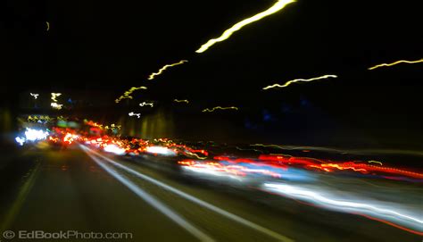 Lights Blur Into Streaks In I 5 Heavy Traffic At Night Edbookphoto