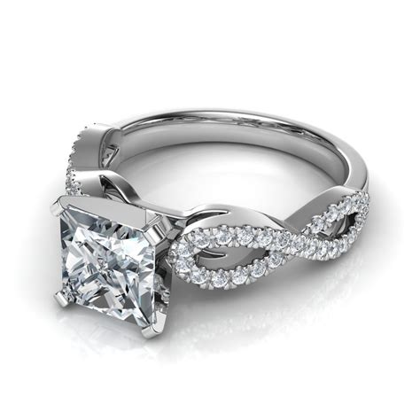 Princess cut diamond engagement ring. Infinity Design Princess Cut Diamond Engagement Ring ...