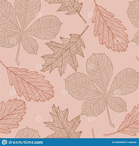 Seamless Pattern With Autumn Leaves Stock Vector Illustration Of