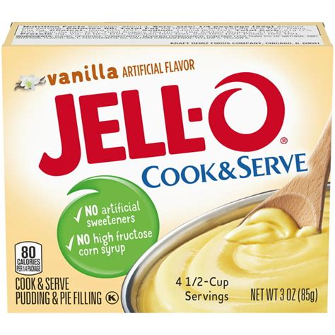 Jell O Cook And Serve Vanilla Pudding And Pie Filling Mix 3 Oz Box