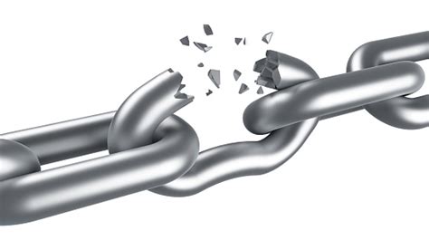 Steel Chain Breaking Isolated On White Stock Photo Download Image Now