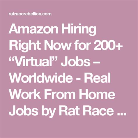 Amazon Hiring Right Now For 200 “virtual” Jobs Worldwide Real Work