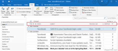 How To Remove Column Headers In Outlook Inbox