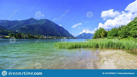 Lake Walchensee Close To Mountain Herzogstand And Kochel Am See