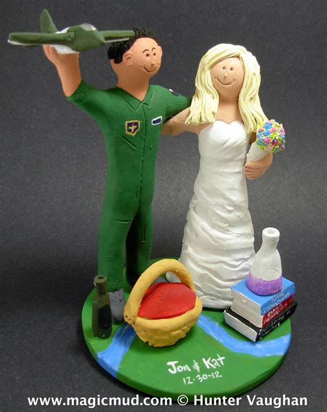 Air Force Pilot Wedding Cake Toppers Custom Made For Any Soldier Or