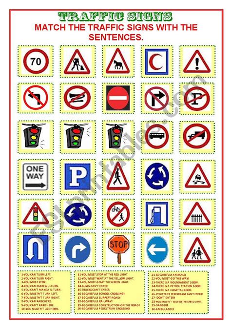 Traffic Sign Worksheet For Kids