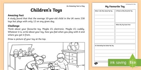 my favourite toy fact file worksheet worksheet