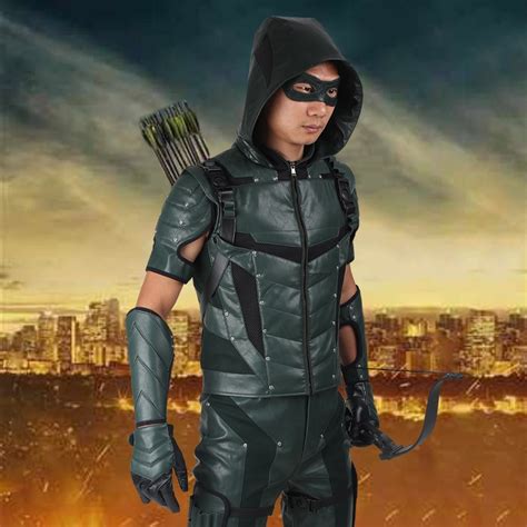 Green Arrow Oliver Queen Cosplay Costume Green Arrow Season 5 Superhero