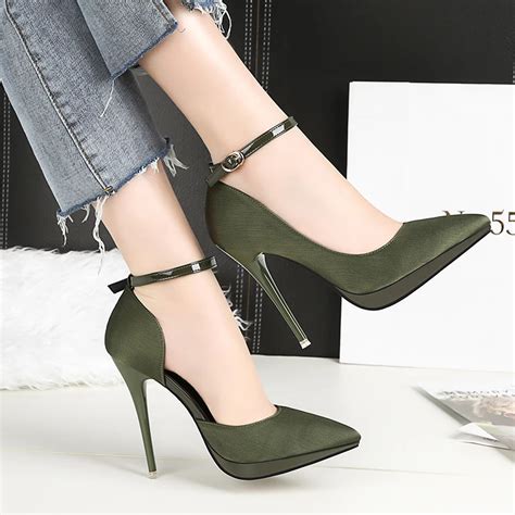 buy 2018 summer women 12cm extreme high heels satin silk pumps female elegant