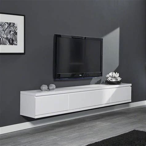 Découvrez l'ensemble de meuble tv laqué blanc brillant design rosali!son élégance et son raffinement sublimeront votre salon. meuble tv blanc suspendu - Idées de Décoration intérieure ...
