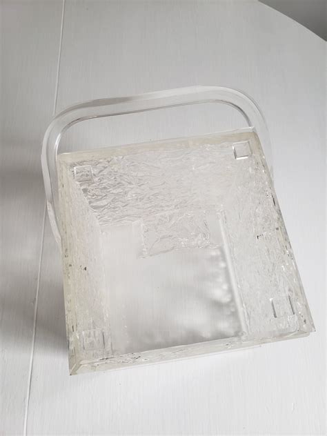 Vintage Crushed Ice Clear Acrylic Ice Bucket With Tongs Etsy