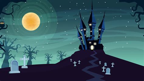Happy Halloween Animated Scene With Castle Stock Footage Sbv 338655166