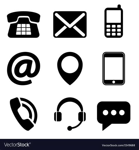 Contact Us Icons Royalty Free Vector Image Vectorstock