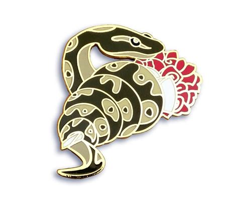 Snake Pin Python Pin Flower Pin Enamel Pin Valentines Pin Etsy