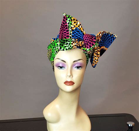 African Print Head Wrap Ankara Turban Fabric Multi Color Etsy African Head Wraps Hair