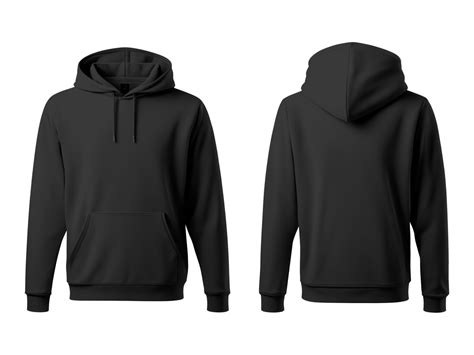 Ai Generated Blank Black Hoodie Front And Back View Mockup Isolated On