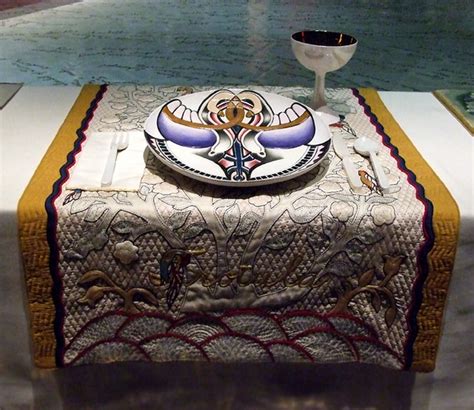 James kalm reports on judy chicago's the dinner party at the elizabeth a. ipernity: Setting for Trotula in the Dinner Party by Judy ...